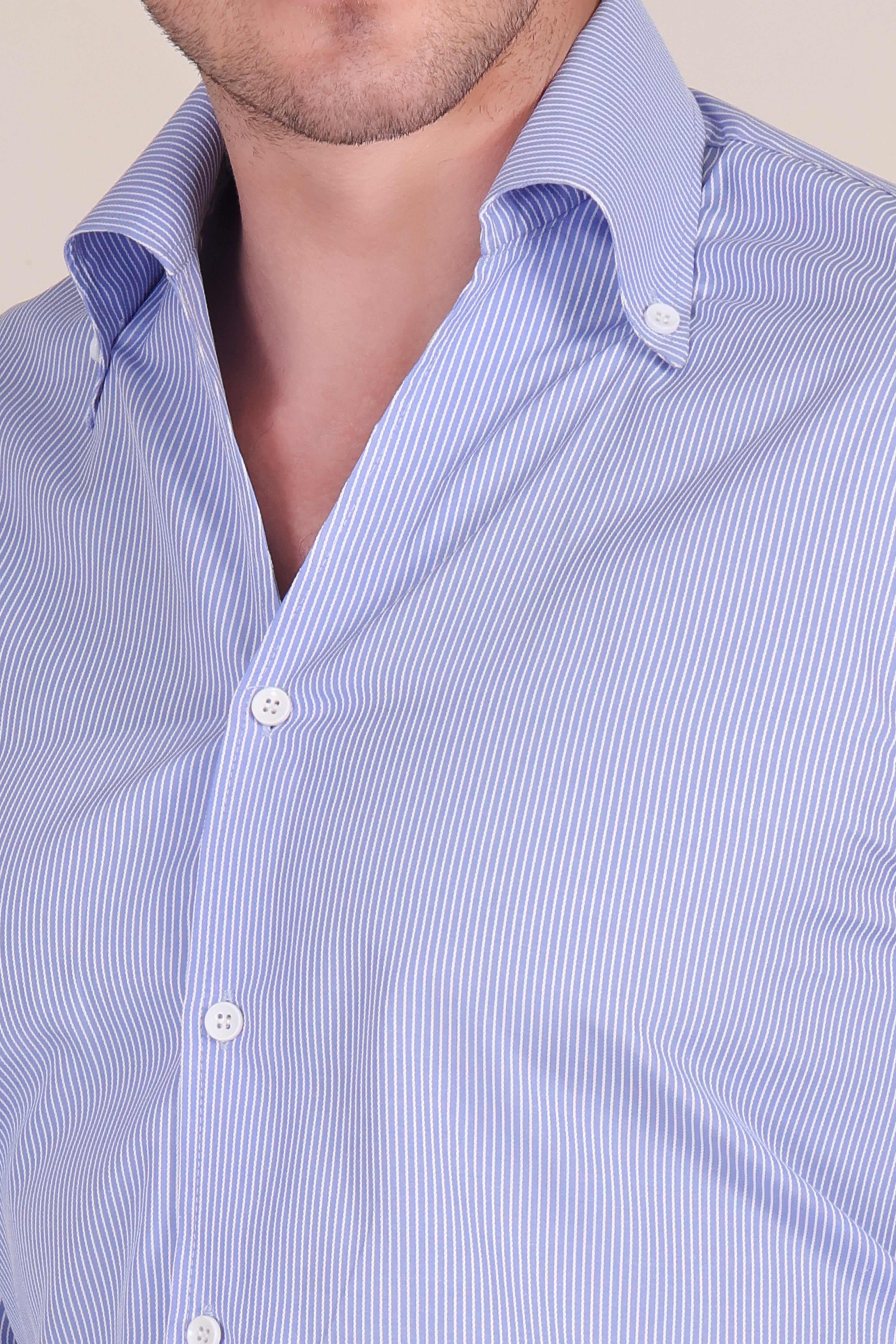 Sky Blue Pinstripe One Piece Collar Shirt by Italian Vega®