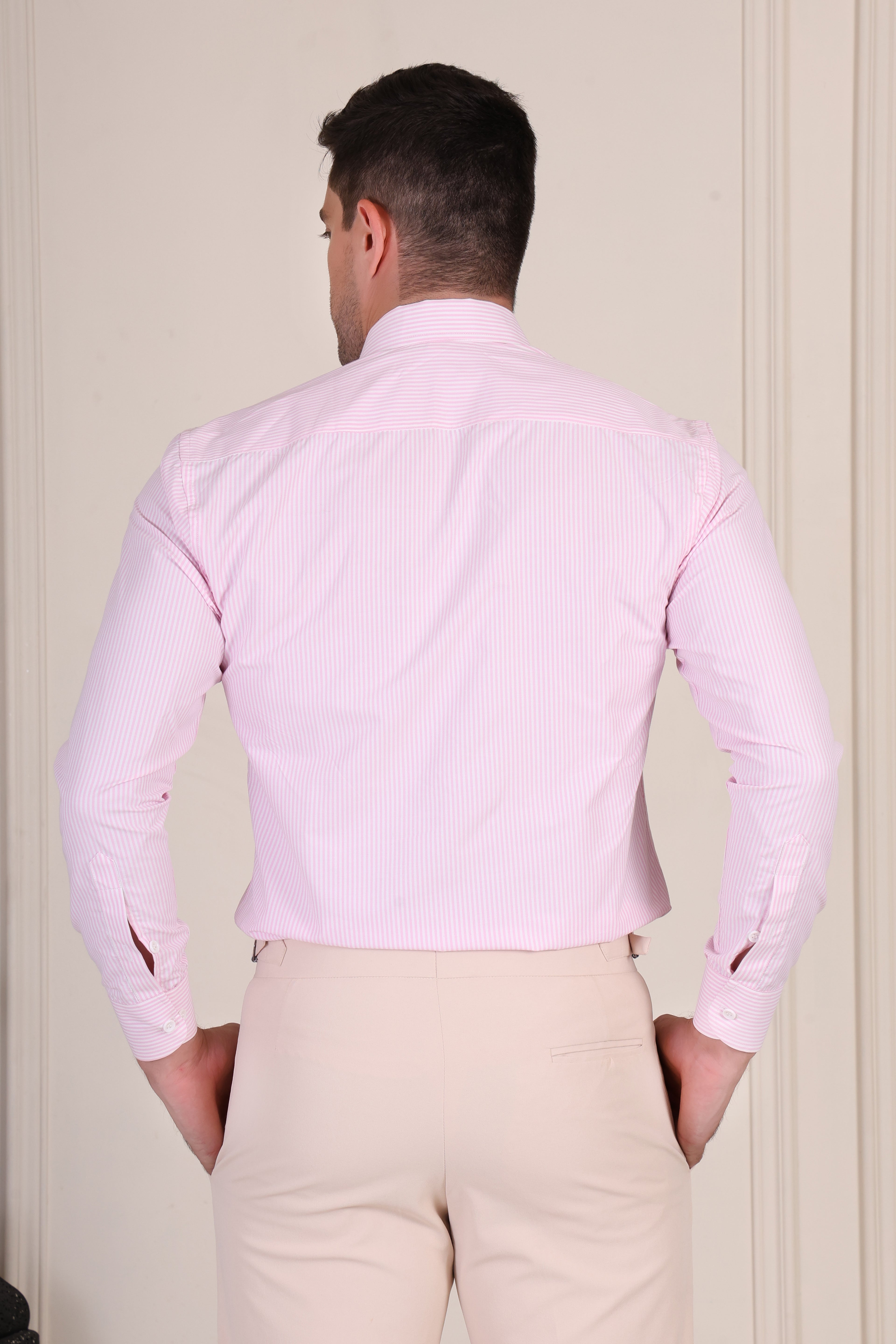 Crepe Stripe One Piece Collar Shirt by Italian Vega®