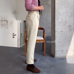 Biege Italian Elegant Gurkha Trousers by Italian Vega®