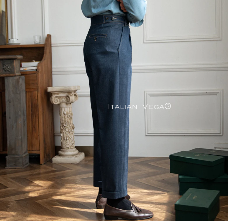 Dark Blue Denim Veteran Gurkha Trouser by Italian Vega®
