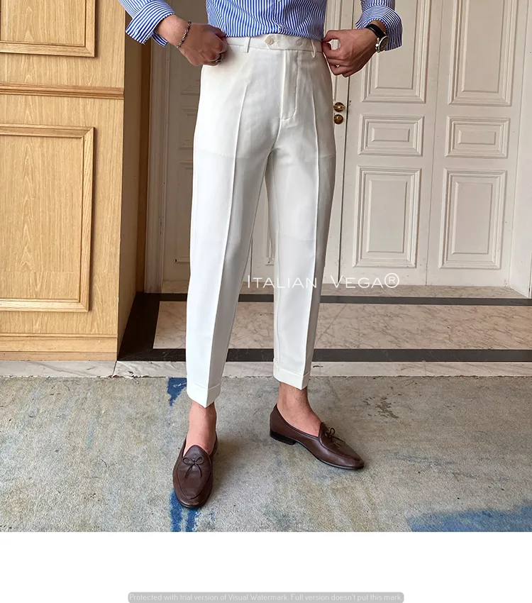 Frost White Men Formal Pants by ITALIAN VEGA®