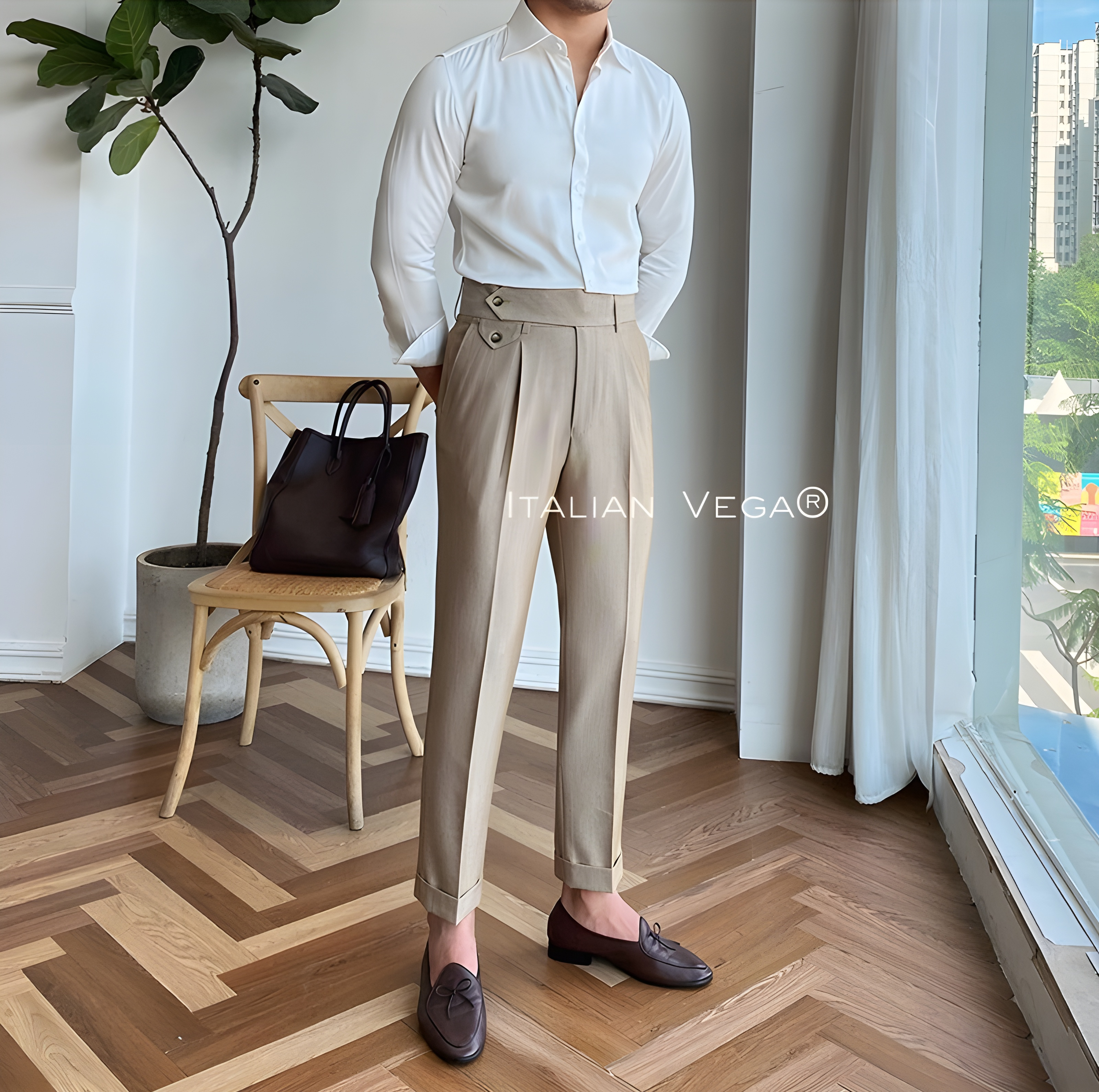 Camel Signature Flap Gurkha Pants by ITALIAN VEGA®