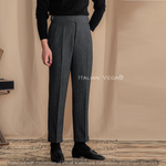 Grey Woolen Exotic Gurkha Pants by Italian Vega® Limited Edition