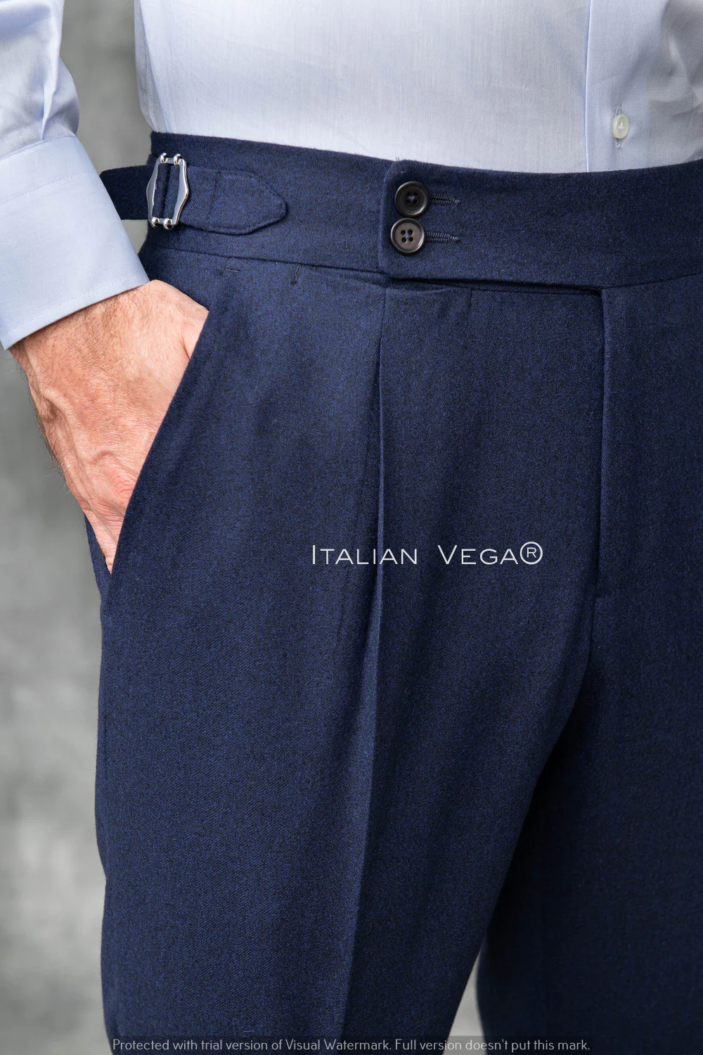Blue Signature Flannel Gurkha Pants by ITALIAN VEGA®