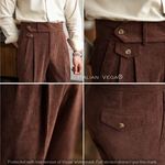 Brown Corduroy Signature Gurkha Pants by Italian Vega®