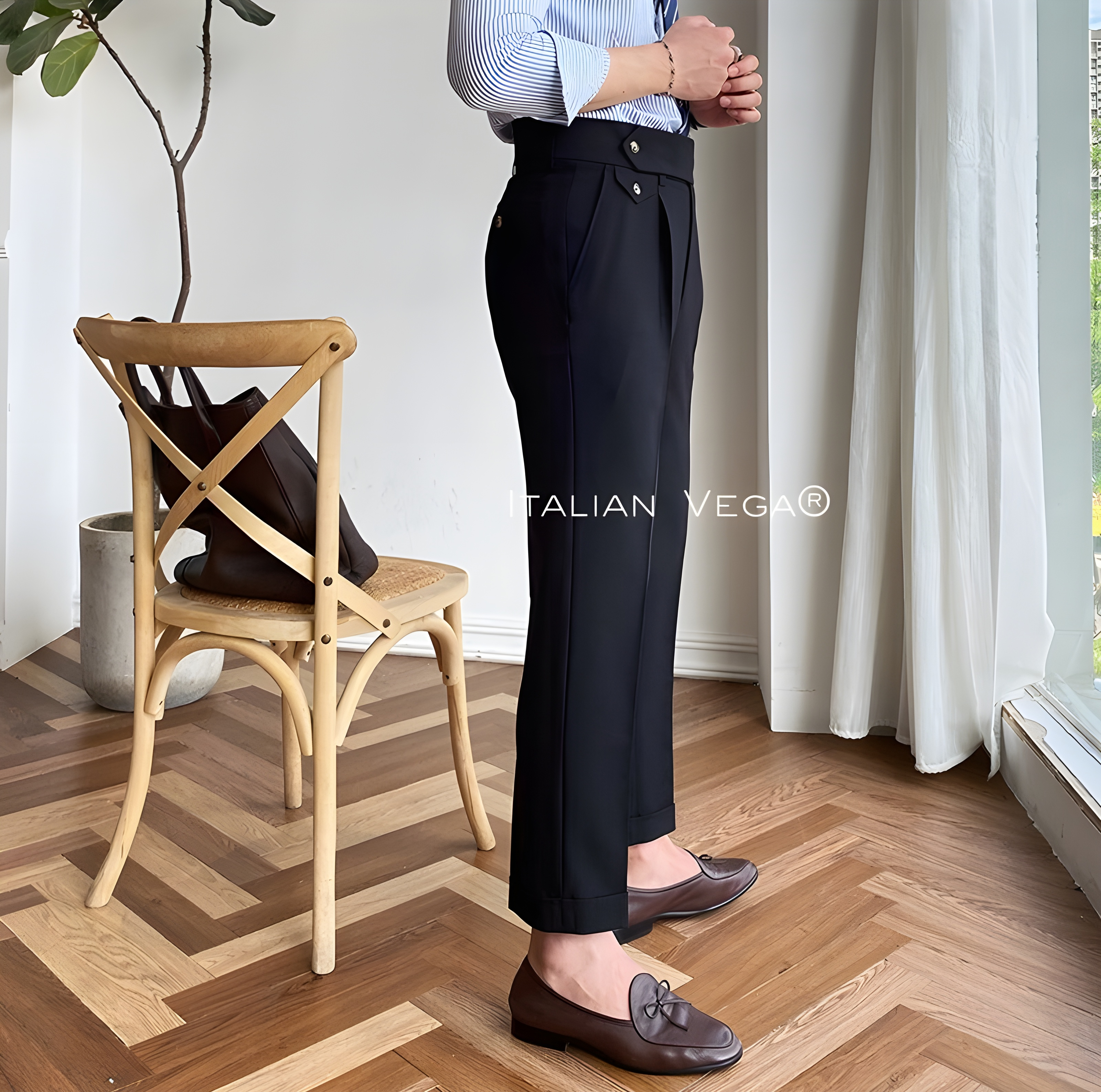 Black Signature Flap Gurkha Pants by ITALIAN VEGA®