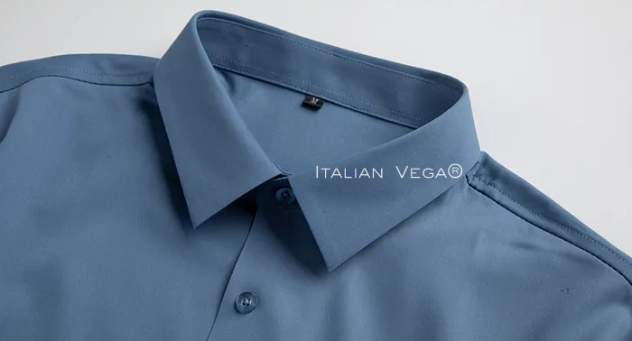 Italian Premium Greyish Blue Satin Cotton Shirt