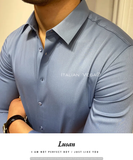 Italian Premium Greyish Blue Satin Cotton Shirt