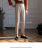 Beige Classic Buckle Gurkha Pants by Italian Vega®