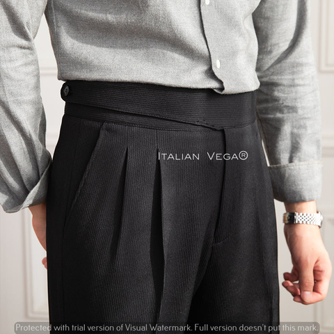 Black Corduroy Classic Gurkha Pants by Italian Vega®