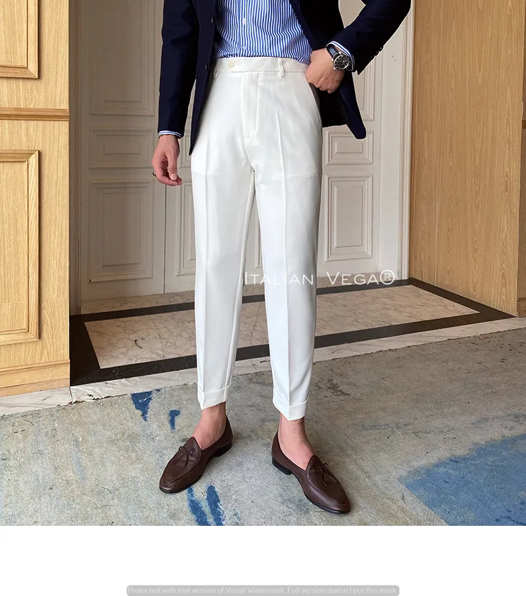 Frost White Men Formal Pants by ITALIAN VEGA®