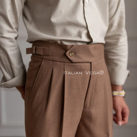 Italian Khakhi Signature Gurkha Pants by Italian Vega®