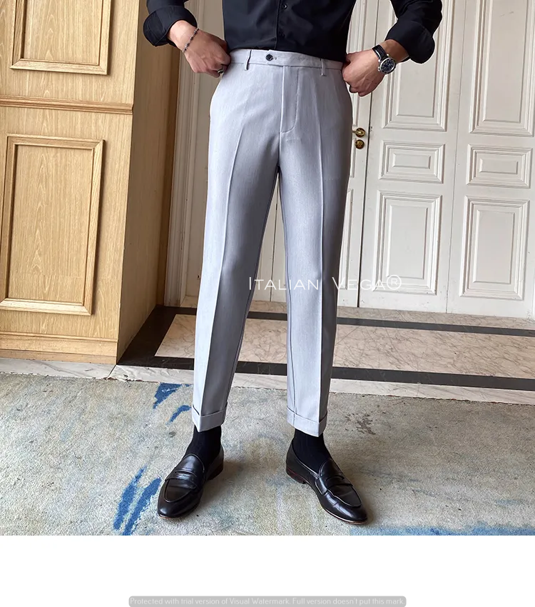 Ash Grey Men Formal Pants by Italian Vega® – Italian Vega™