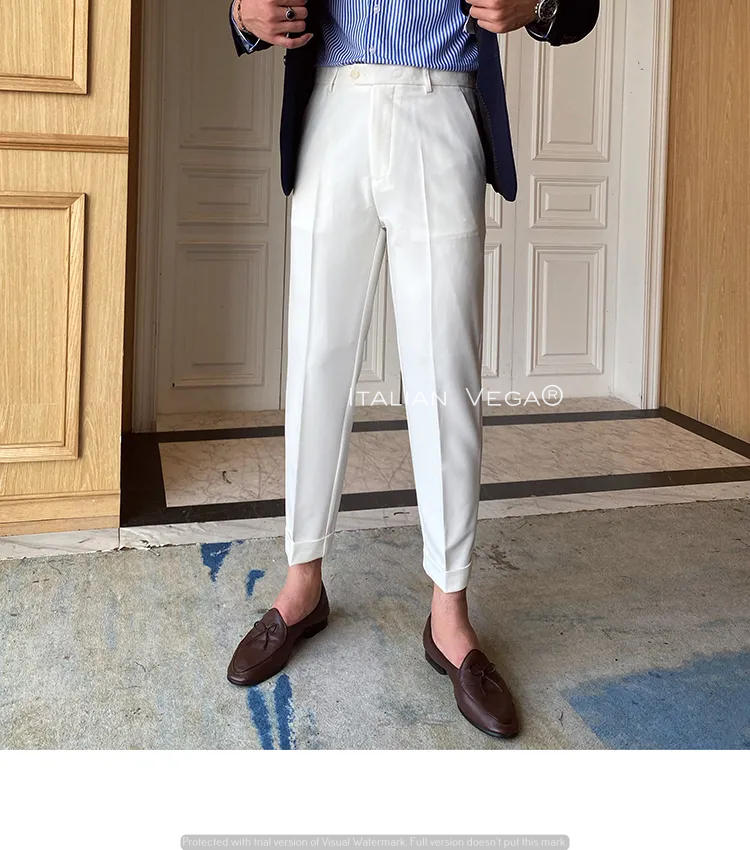 Frost White Men Formal Pants by ITALIAN VEGA®