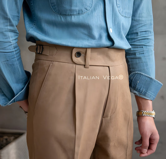 Partial Payment for Brown Italian Elegant Gurkha Trousers by Italian Vega® - 28 (Pay 20% Now and rest on delivery) 1755238423-912