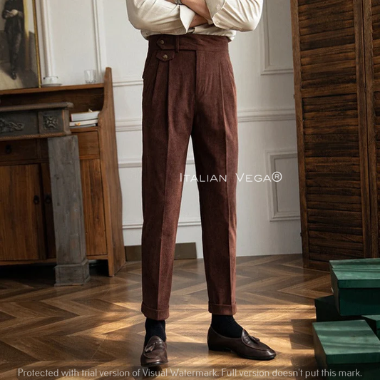 Brown Corduroy Signature Gurkha Pants by Italian Vega®