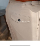 Beige Classic Buckle Gurkha Pants by Italian Vega®