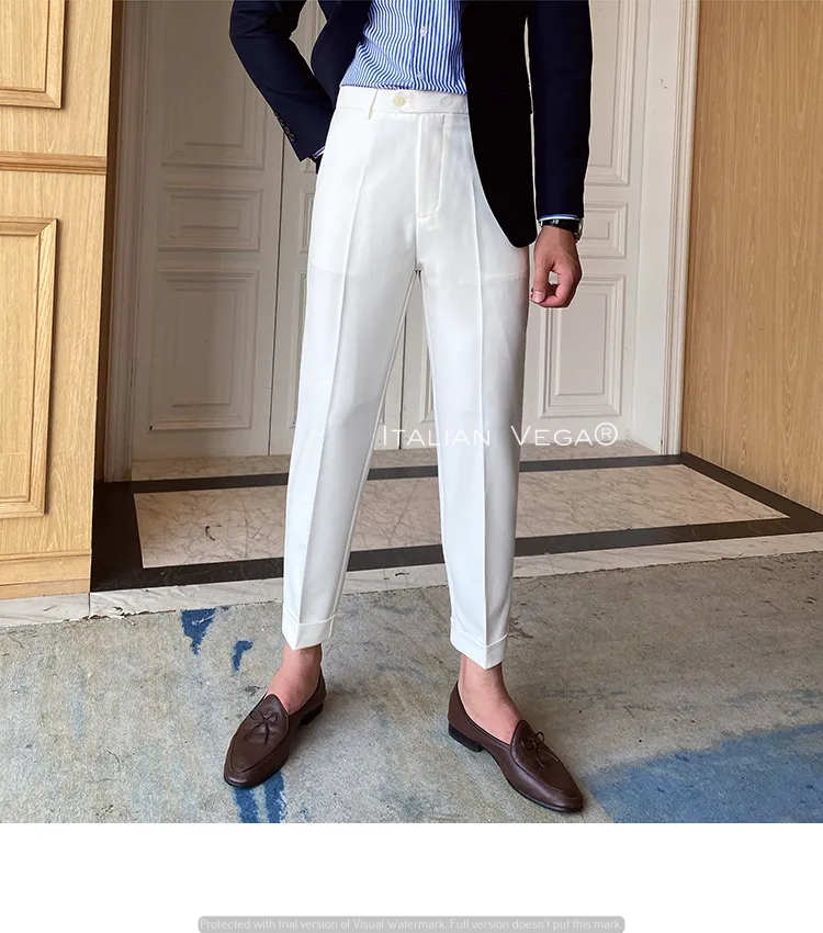Frost White Men Formal Pants by ITALIAN VEGA®