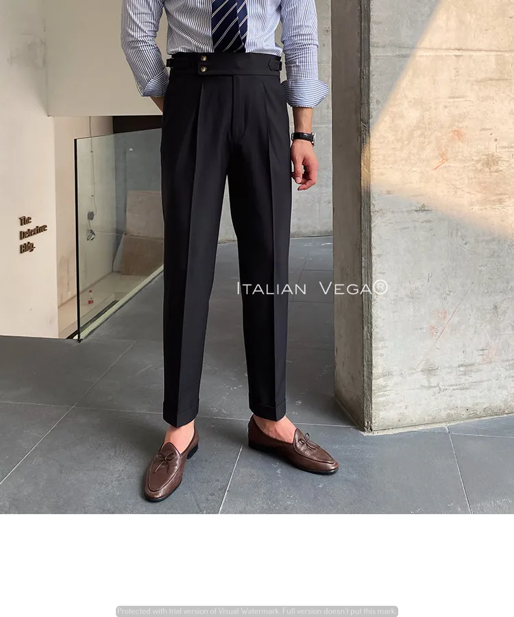 Black Signature Buttoned GURKHA PANTS by ITALIANVEGA™