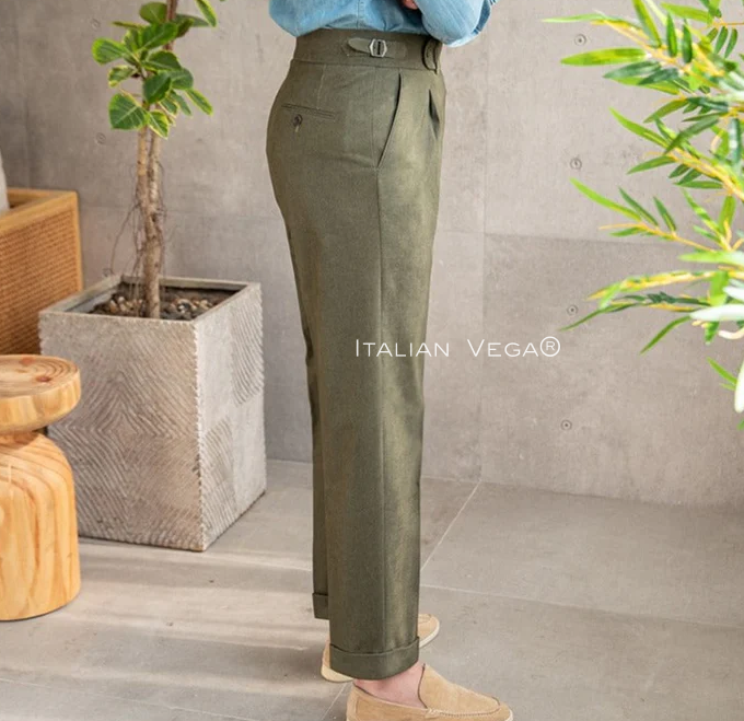 Pebble Italian Elegant Gurkha Trousers by Italian Vega®