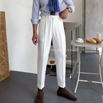 White Italian Elegant Gurkha Trousers by Italian Vega®