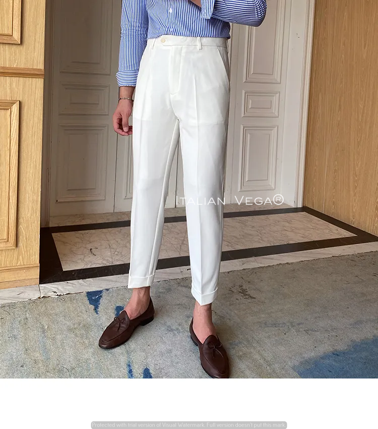 Frost White Men Formal Pants by ITALIAN VEGA®