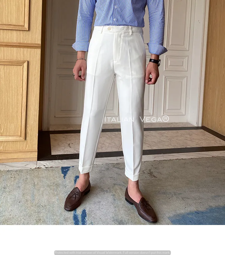Frost White Men Formal Pants by ITALIAN VEGA®