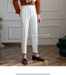 Frost White Classic Buckle Gurkha Pants by Italian Vega®