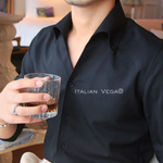 Black Old Money Button Down Shirt by Italian Vega®