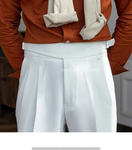 Frost White Classic Buckle Gurkha Pants by Italian Vega®