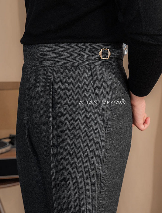 Grey Exotic Wool Gurkha Pants by Italian Vega® [Winter Edition]