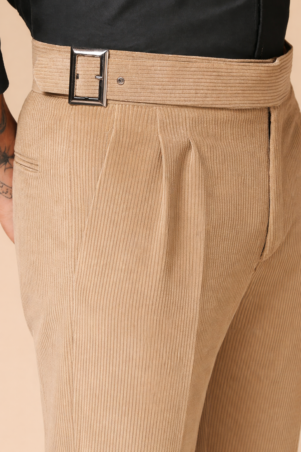 Classic Buckle Corduroy Gurkha Pants | Boot Cut Fit by ITALIAN VEGA®