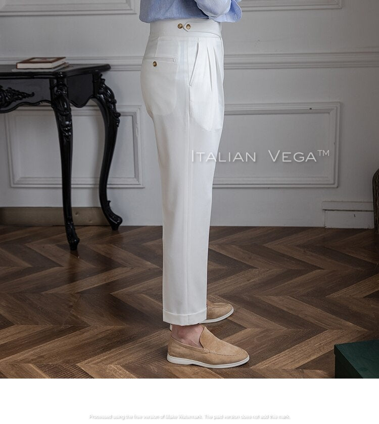 Frost White Classic Buttoned Gurkha Pants by Italian Vega®