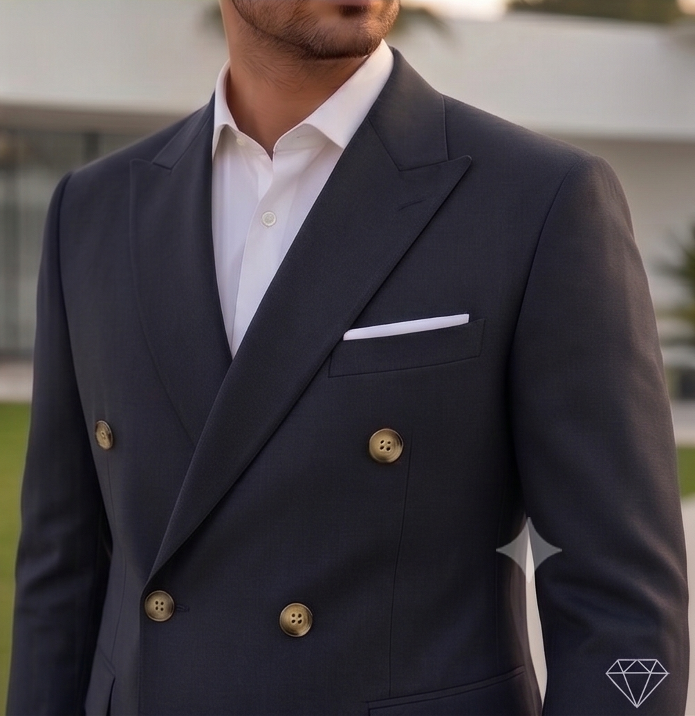 Navy Blue Double Breasted Blazer by Italian Vega®