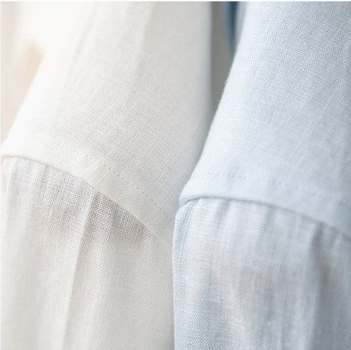 Italian Vega Spread Collar 100% Linen Shirt