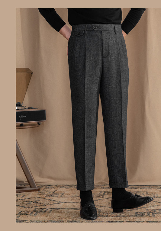 Grey Elegant Wool Gurkha Pants by Italian Vega® [Winter Edition]