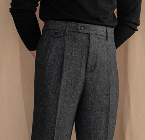 Grey Elegant Wool Gurkha Pants by Italian Vega® [Winter Edition]