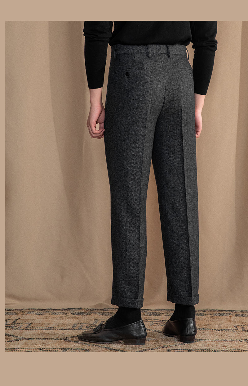 Grey Elegant Wool Gurkha Pants by Italian Vega® [Winter Edition]