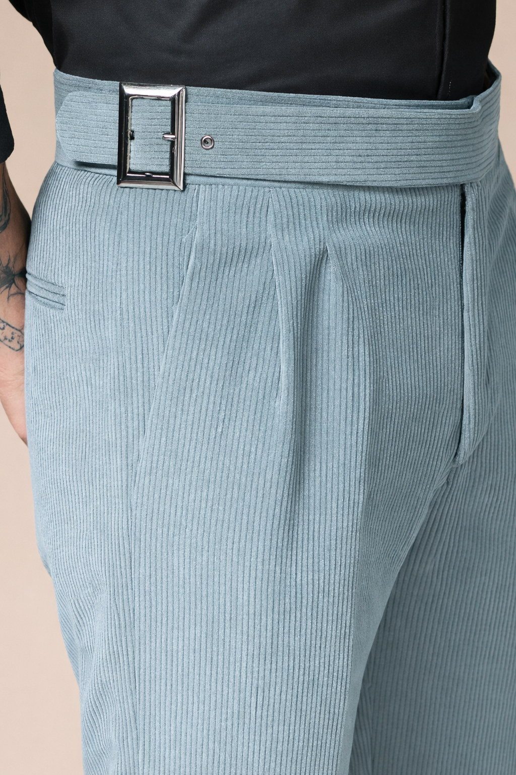 Classic Buckle Corduroy Gurkha Pants | Boot Cut Fit by ITALIAN VEGA®
