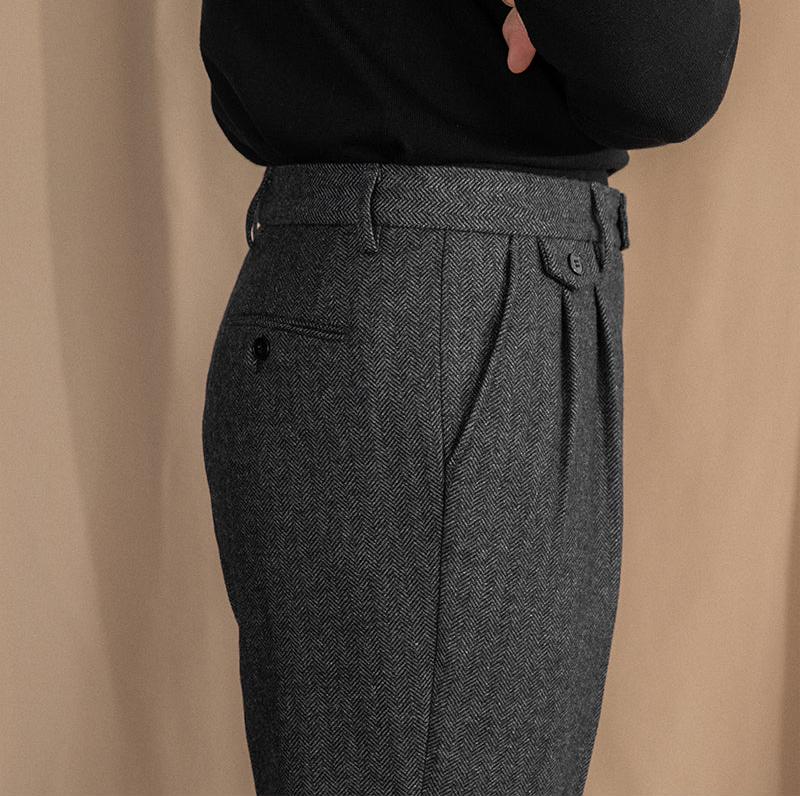 Grey Elegant Wool Gurkha Pants by Italian Vega® [Winter Edition]