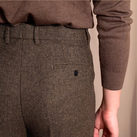 Khakhi Elegant Wool Gurkha Pants by Italian Vega® [Winter Edition]