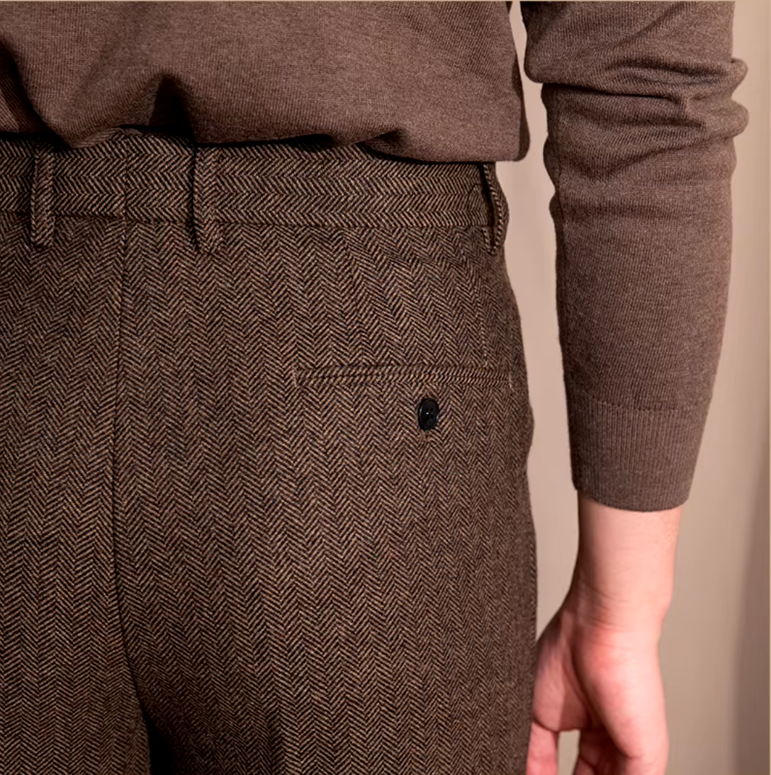 Khakhi Elegant Wool Gurkha Pants by Italian Vega® [Winter Edition]