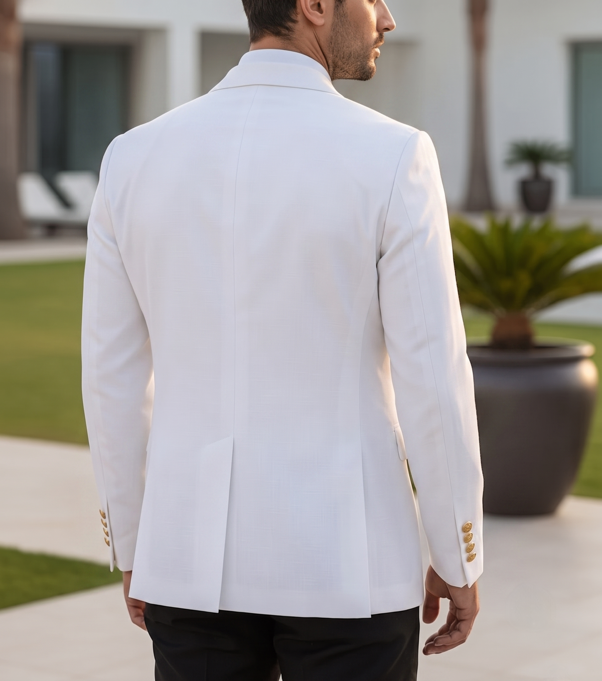 White Double Breasted Blazer by Italian Vega®