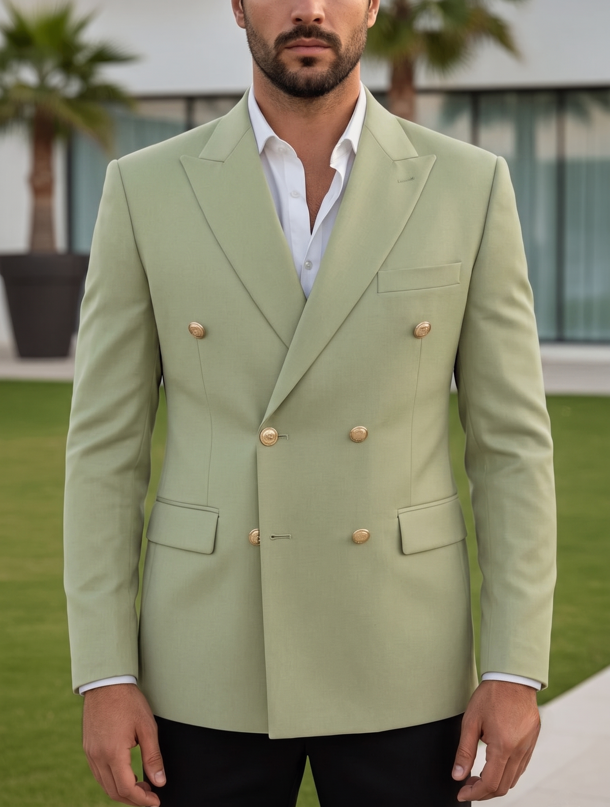 Lime Double Breasted One Piece Blazer by Italian Vega
