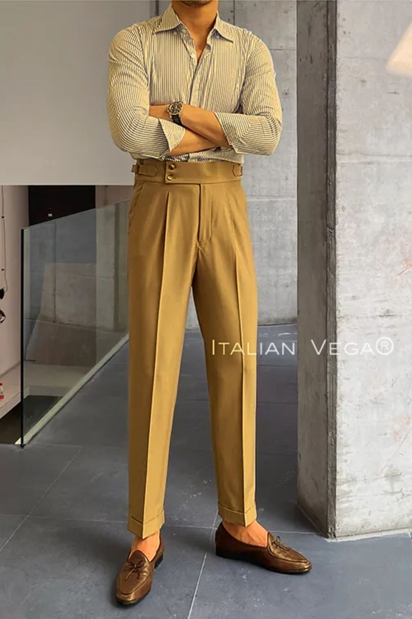 Camel Signature Buttoned Gurkha Pants