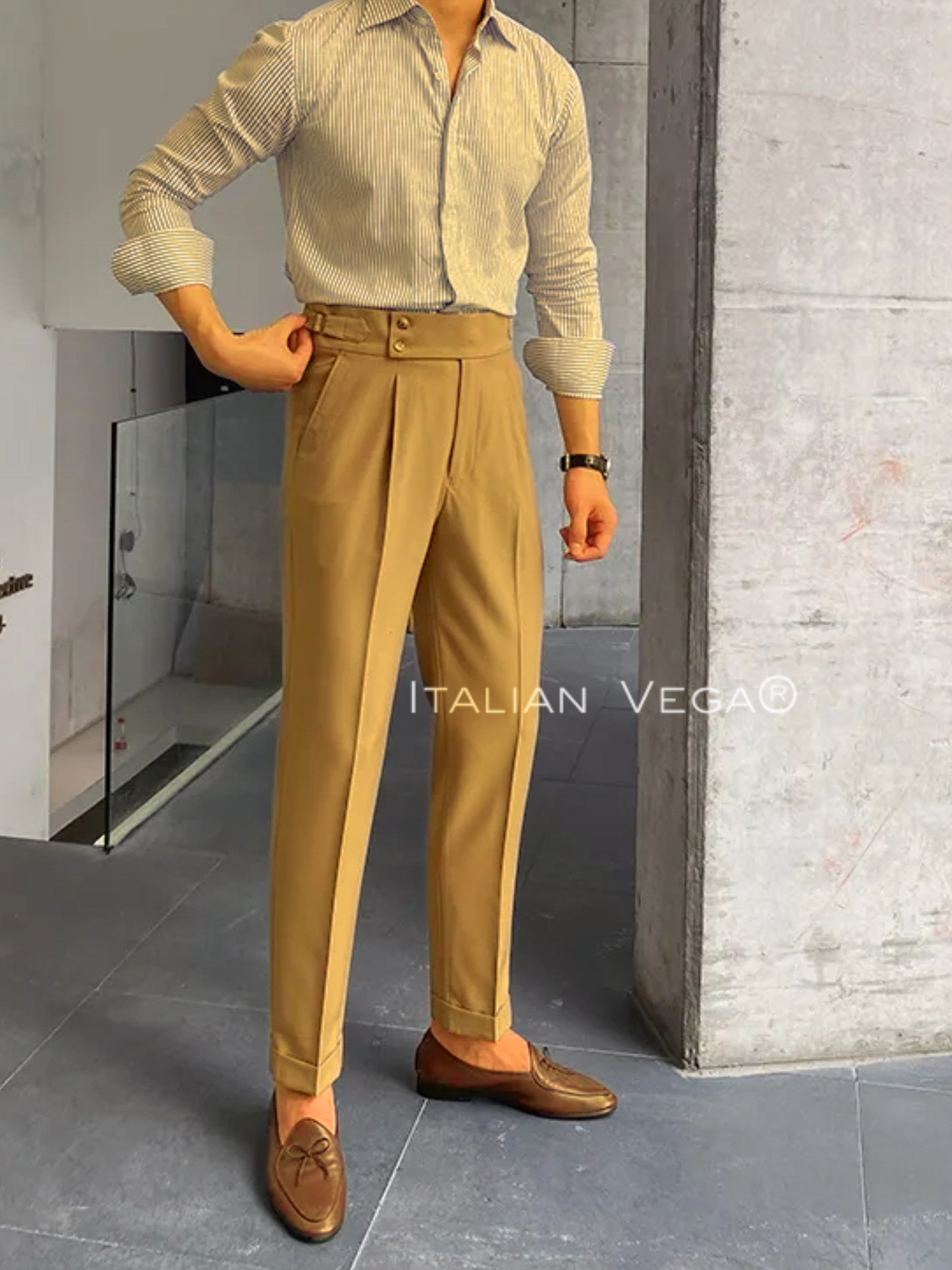 Camel Signature Buttoned Gurkha Pants