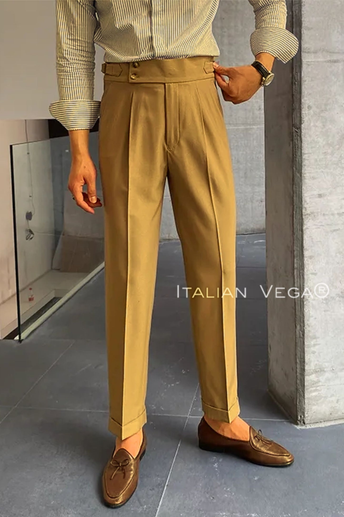 Camel Signature Buttoned Gurkha Pants