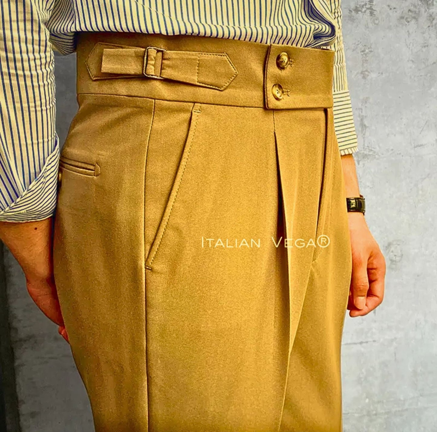 Camel Signature Buttoned Gurkha Pants