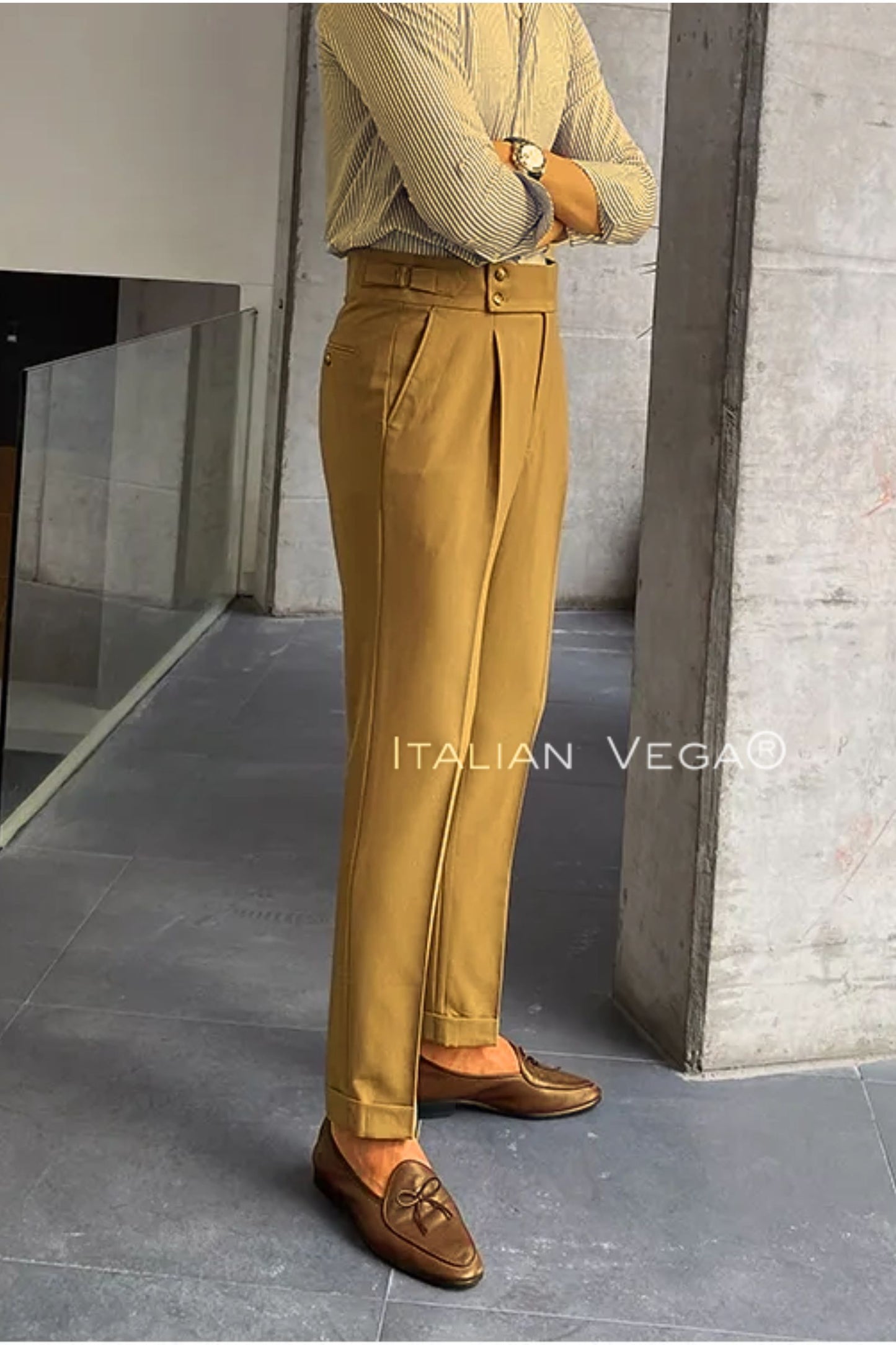 Camel Signature Buttoned Gurkha Pants