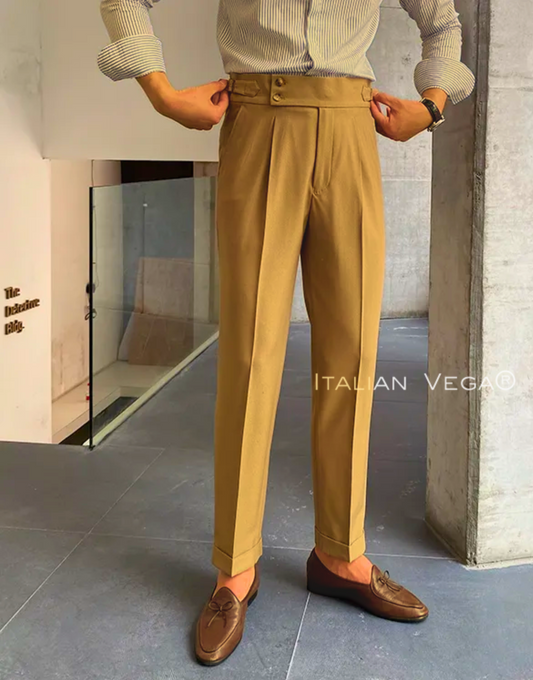 Camel Signature Buttoned Gurkha Pants